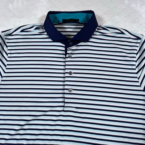 Greyson Arenal Short Sleeve Polo Shirt Breathable Quick Dry Blue Aqua Men Sz Lg - Picture 2 of 7